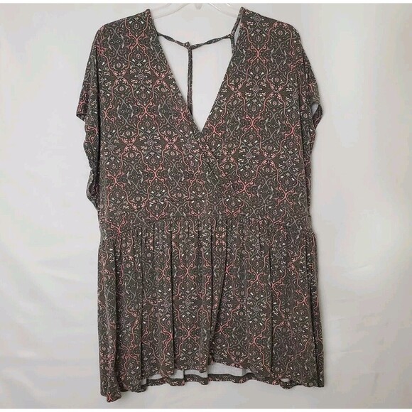 Torrid Super Soft Surplice Dolman Babydoll Tee Size 4 Tie Back Knit Top - Picture 2 of 6